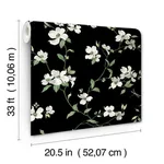 York Wallcoverings Dogwood - Black Wallpaper | Buy Online York Wallcoverings Dogwood wallpaper, color Black, SKU BL1764