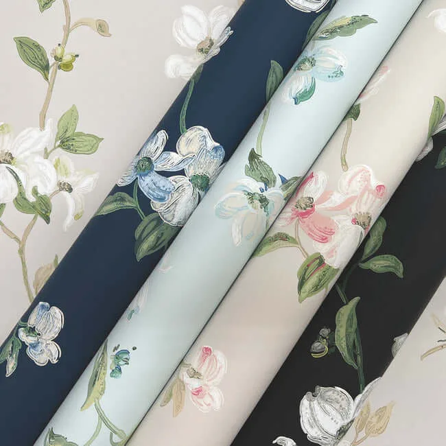 York Wallcoverings Dogwood - Black Wallpaper | Buy Online York Wallcoverings Dogwood wallpaper, color Black, SKU BL1764