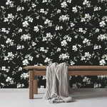 York Wallcoverings Dogwood - Black Wallpaper | Buy Online York Wallcoverings Dogwood wallpaper, color Black, SKU BL1764