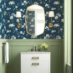 York Wallcoverings Dogwood - Navy Wallpaper | Buy Online York Wallcoverings Dogwood wallpaper, color Navy, SKU BL1761