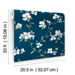 York Wallcoverings Dogwood - Navy Wallpaper | Buy Online York Wallcoverings Dogwood wallpaper, color Navy, SKU BL1761