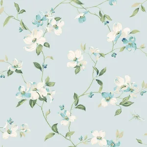 York Wallcoverings Dogwood wallpaper, color Light Blue, SKU BL1765