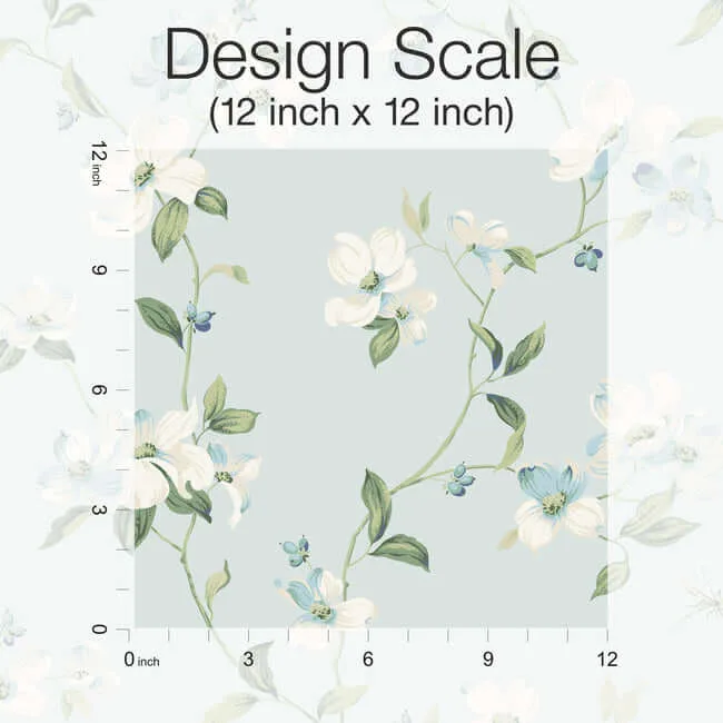 York Wallcoverings Dogwood - Light Blue Wallpaper | Buy Online York Wallcoverings Dogwood wallpaper, color Light Blue, SKU BL1765