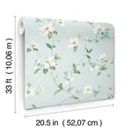 York Wallcoverings Dogwood - Light Blue Wallpaper | Buy Online York Wallcoverings Dogwood wallpaper, color Light Blue, SKU BL1765