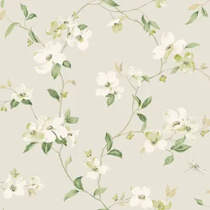 York Wallcoverings Dogwood wallpaper, color Light Grey, SKU BL1762