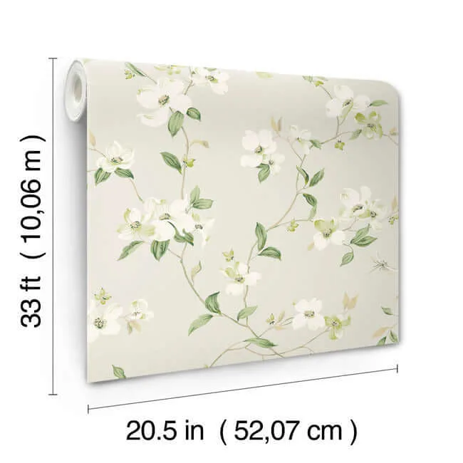 York Wallcoverings Dogwood - Light Grey Wallpaper | Buy Online York Wallcoverings Dogwood wallpaper, color Light Grey, SKU BL1762