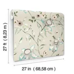York Wallcoverings Dream Blossom wallpaper, color Taupe & Aqua, SKU BL1794