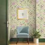 York Wallcoverings Dream Blossom - Light Green Wallpaper | Buy Online York Wallcoverings Dream Blossom wallpaper, color Light Green, SKU BL1791