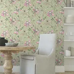 York Wallcoverings Dream Blossom - Light Green Wallpaper | Buy Online York Wallcoverings Dream Blossom wallpaper, color Light Green, SKU BL1791