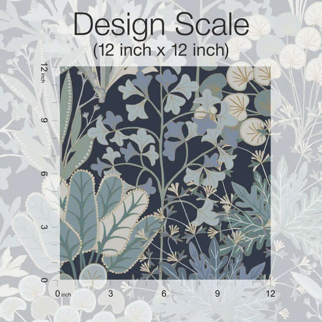 York Wallcoverings Forest Floor - Navy Wallpaper | Buy Online York Wallcoverings Forest Floor wallpaper, color Navy, SKU BL1812