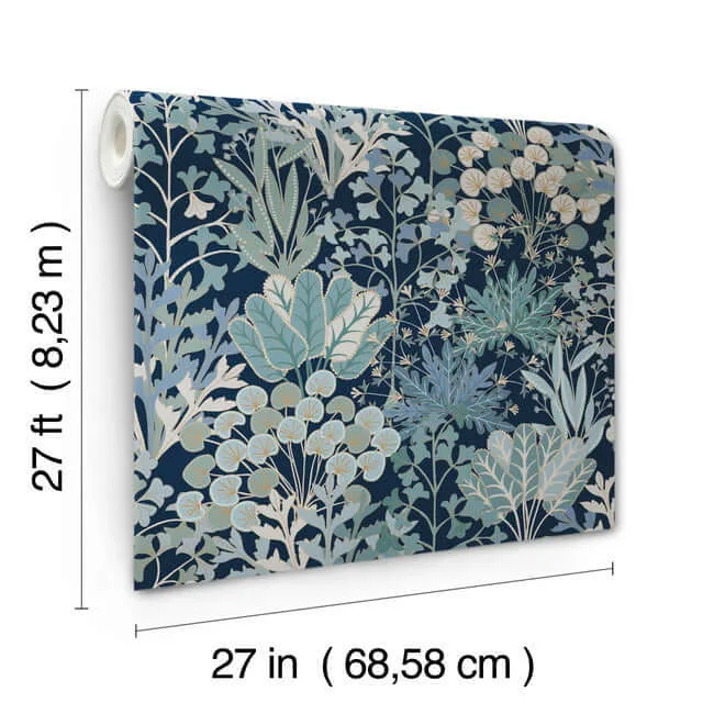 York Wallcoverings Forest Floor - Navy Wallpaper | Buy Online York Wallcoverings Forest Floor wallpaper, color Navy, SKU BL1812