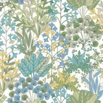 York Wallcoverings Forest Floor wallpaper, color White & Green, SKU BL1814