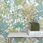 York Wallcoverings Forest Floor wallpaper, color White & Green, SKU BL1814