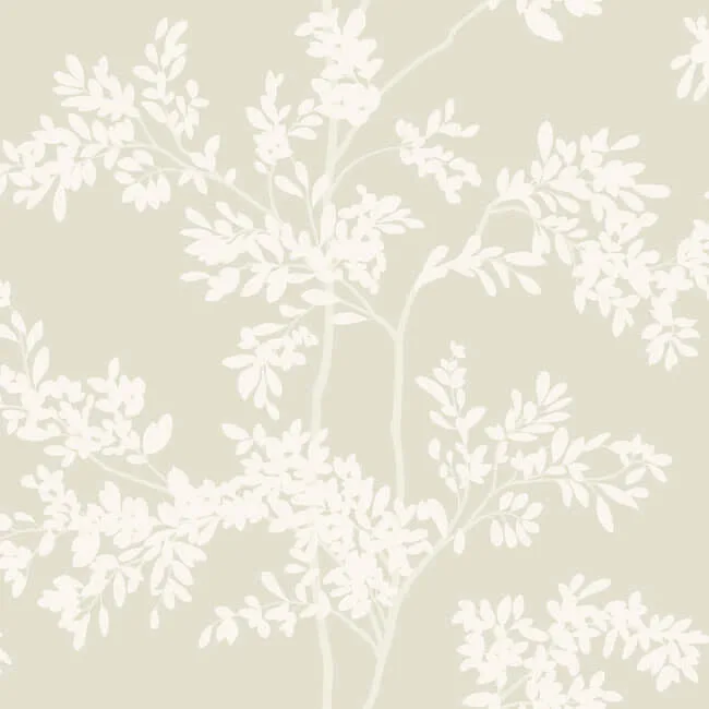 York Wallcoverings Lunaria Silhouette wallpaper, color Light Taupe & White, SKU BL1805
