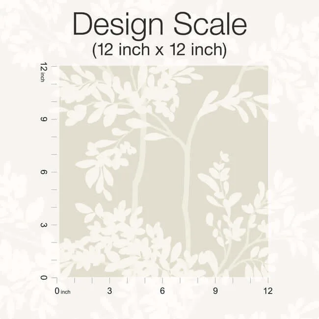 York Wallcoverings Lunaria Silhouette wallpaper, color Light Taupe & White, SKU BL1805