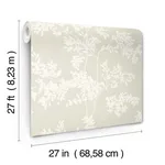 York Wallcoverings Lunaria Silhouette wallpaper, color Light Taupe & White, SKU BL1805
