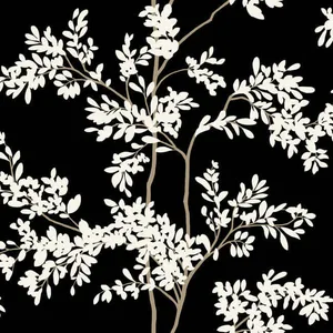 York Wallcoverings Lunaria Silhouette wallpaper, color Black & White, SKU BL1804