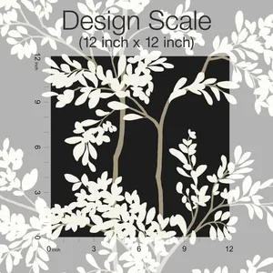 York Wallcoverings Lunaria Silhouette wallpaper, color Black & White, SKU BL1804