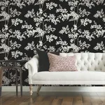 York Wallcoverings Lunaria Silhouette - Black & White Wallpaper | Buy Online York Wallcoverings Lunaria Silhouette wallpaper, color Black & White, SKU BL1804