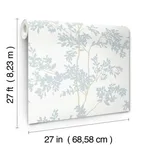 York Wallcoverings Lunaria Silhouette wallpaper, color White & Cloud Blue, SKU BL1802