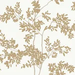 York Wallcoverings Lunaria Silhouette - White & Gold Wallpaper | Buy Online York Wallcoverings Lunaria Silhouette wallpaper, color White & Gold, SKU BL1806