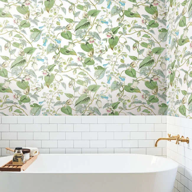 York Wallcoverings Moon Flower wallpaper, color White, SKU BL1711