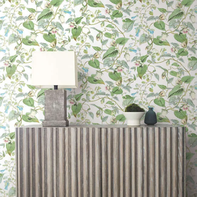 York Wallcoverings Moon Flower wallpaper, color White, SKU BL1711
