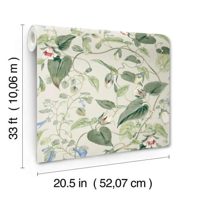 York Wallcoverings Moon Flower wallpaper, color Light Taupe, SKU BL1713