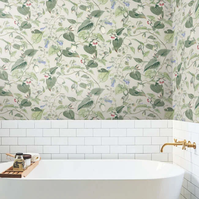 York Wallcoverings Moon Flower wallpaper, color Light Taupe, SKU BL1713