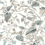 York Wallcoverings Moon Flower - White & Blue Wallpaper | Buy Online York Wallcoverings Moon Flower wallpaper, color White & Blue, SKU BL1715