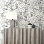 York Wallcoverings Moon Flower - White & Blue Wallpaper | Buy Online York Wallcoverings Moon Flower wallpaper, color White & Blue, SKU BL1715
