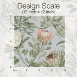York Wallcoverings Protea wallpaper, color Dusty Blue & Coral, SKU BL1755