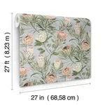 York Wallcoverings Protea wallpaper, color Dusty Blue & Coral, SKU BL1755