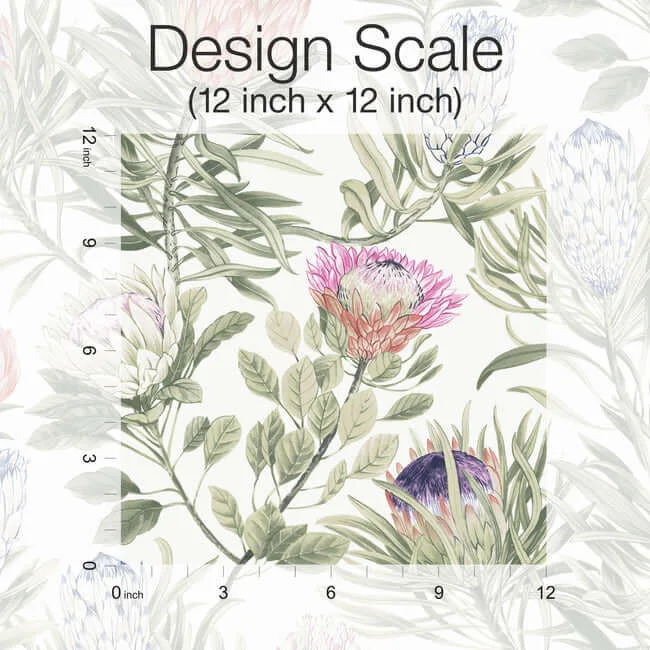York Wallcoverings Protea wallpaper, color White & Fuchsia, SKU BL1752