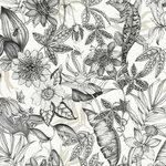 York Wallcoverings Rainforest - White & Charcoal Wallpaper | Buy Online York Wallcoverings Rainforest wallpaper, color White & Charcoal, SKU BL1703