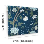 York Wallcoverings Teahouse Floral - Navy Wallpaper | Buy Online York Wallcoverings Teahouse Floral wallpaper, color Navy, SKU BL1782