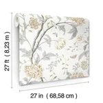 York Wallcoverings Teahouse Floral wallpaper, color Neutral, SKU BL1783