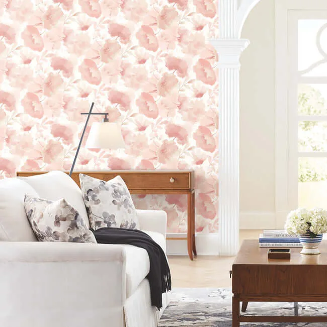 York Wallcoverings Watercolor Bouquet - Blush Wallpaper | Buy Online York Wallcoverings Watercolor Bouquet wallpaper, color Blush, SKU BL1772