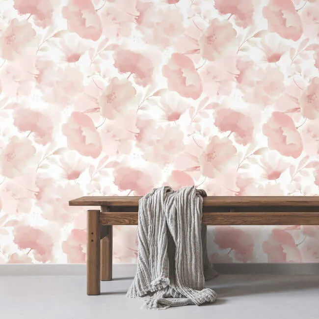 York Wallcoverings Watercolor Bouquet - Blush Wallpaper | Buy Online York Wallcoverings Watercolor Bouquet wallpaper, color Blush, SKU BL1772