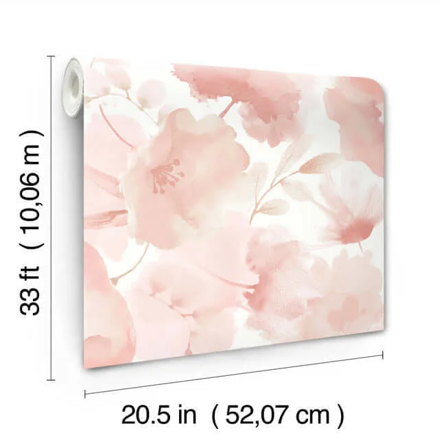 York Wallcoverings Watercolor Bouquet - Blush Wallpaper | Buy Online York Wallcoverings Watercolor Bouquet wallpaper, color Blush, SKU BL1772