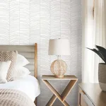 York Wallcoverings Cascade Palm Chevron - Fog Wallpaper | Buy Online York Wallcoverings Cascade Palm Chevron wallpaper, color Fog, SKU MT5671