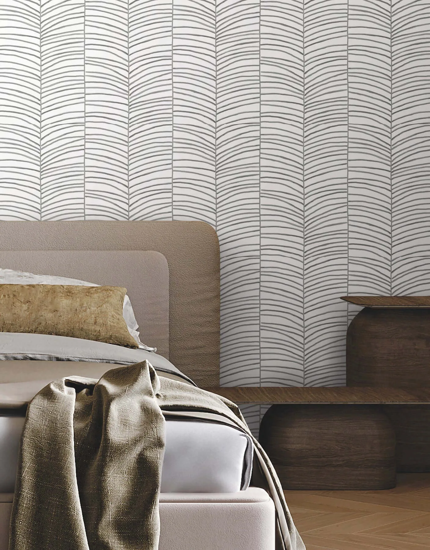 York Wallcoverings Cascade Palm Chevron - Onyx Wallpaper | Buy Online York Wallcoverings Cascade Palm Chevron wallpaper, color Onyx, SKU MT5673