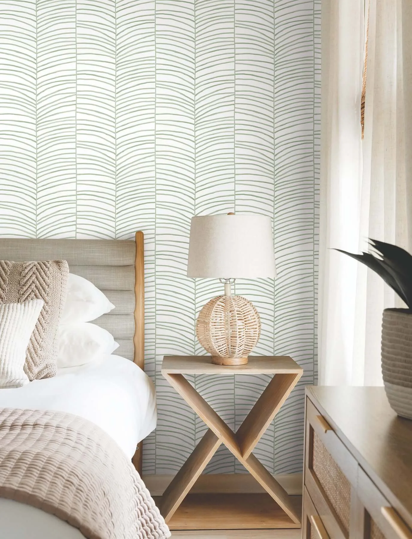 York Wallcoverings Cascade Palm Chevron wallpaper, color Palm, SKU MT5674