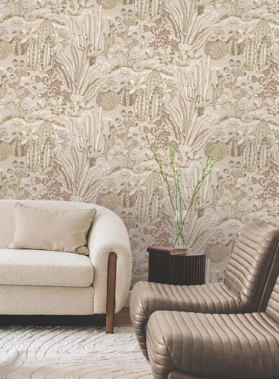 York Wallcoverings Lotus Land Cacti wallpaper, color Baked Clay, SKU MT5632