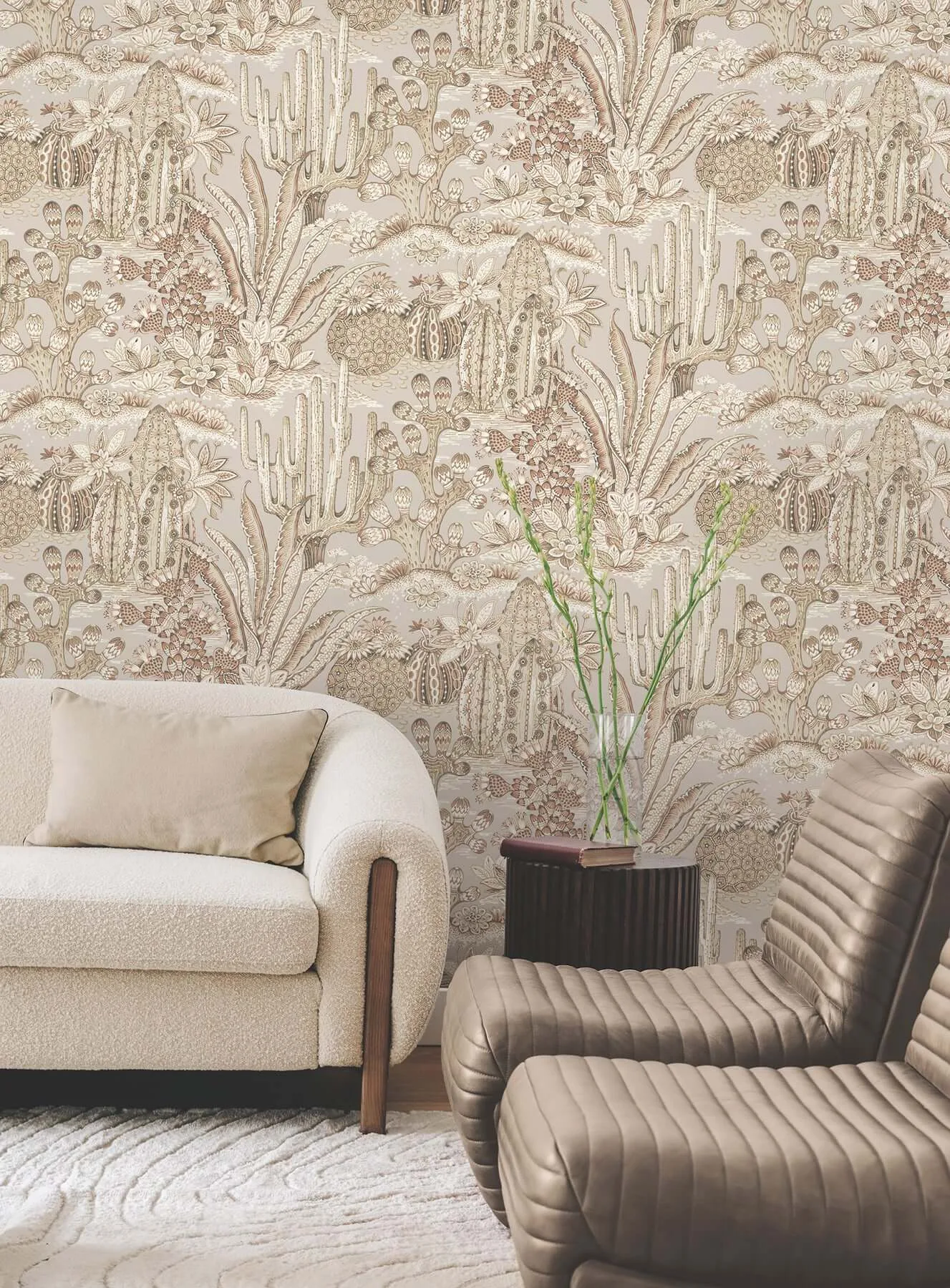 York Wallcoverings Lotus Land Cacti wallpaper, color Baked Clay, SKU MT5632