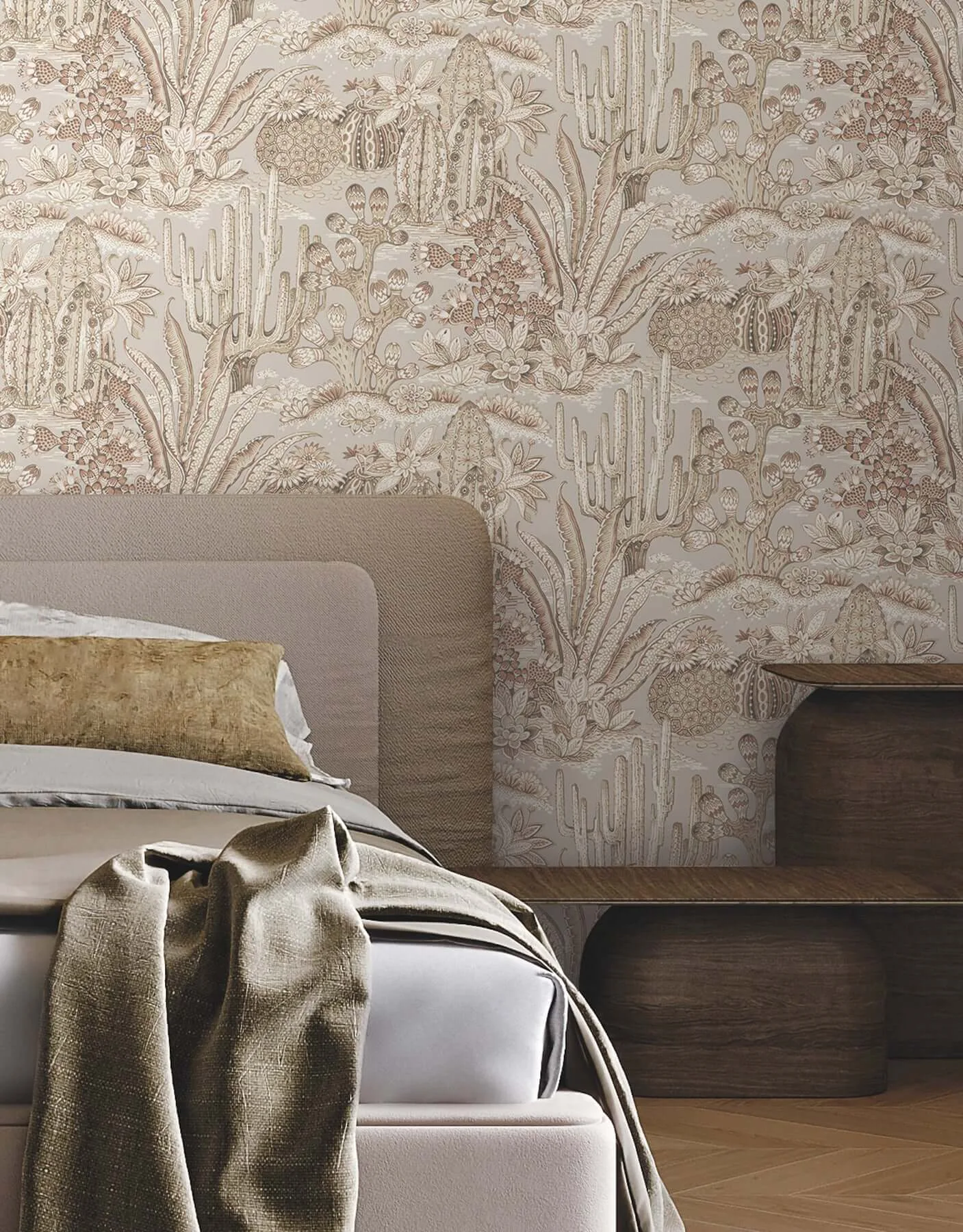York Wallcoverings Lotus Land Cacti wallpaper, color Baked Clay, SKU MT5632