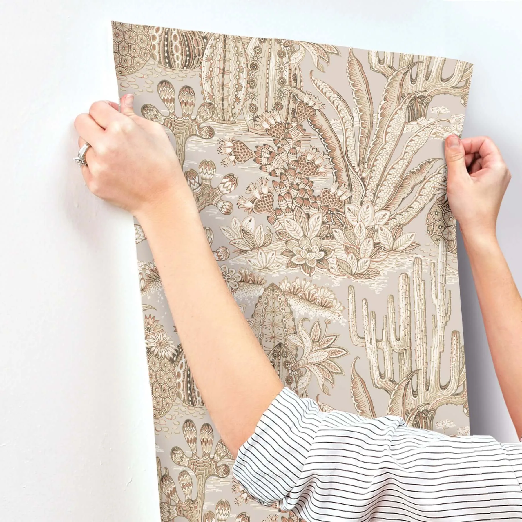 York Wallcoverings Lotus Land Cacti wallpaper, color Baked Clay, SKU MT5632