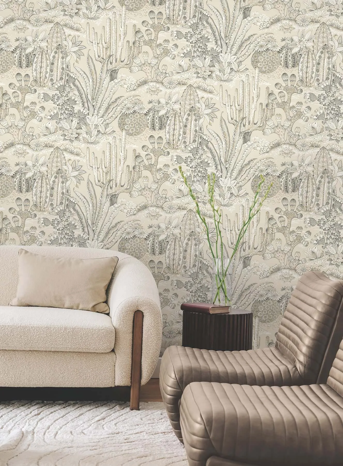 York Wallcoverings Lotus Land Cacti wallpaper, color Dune, SKU MT5633