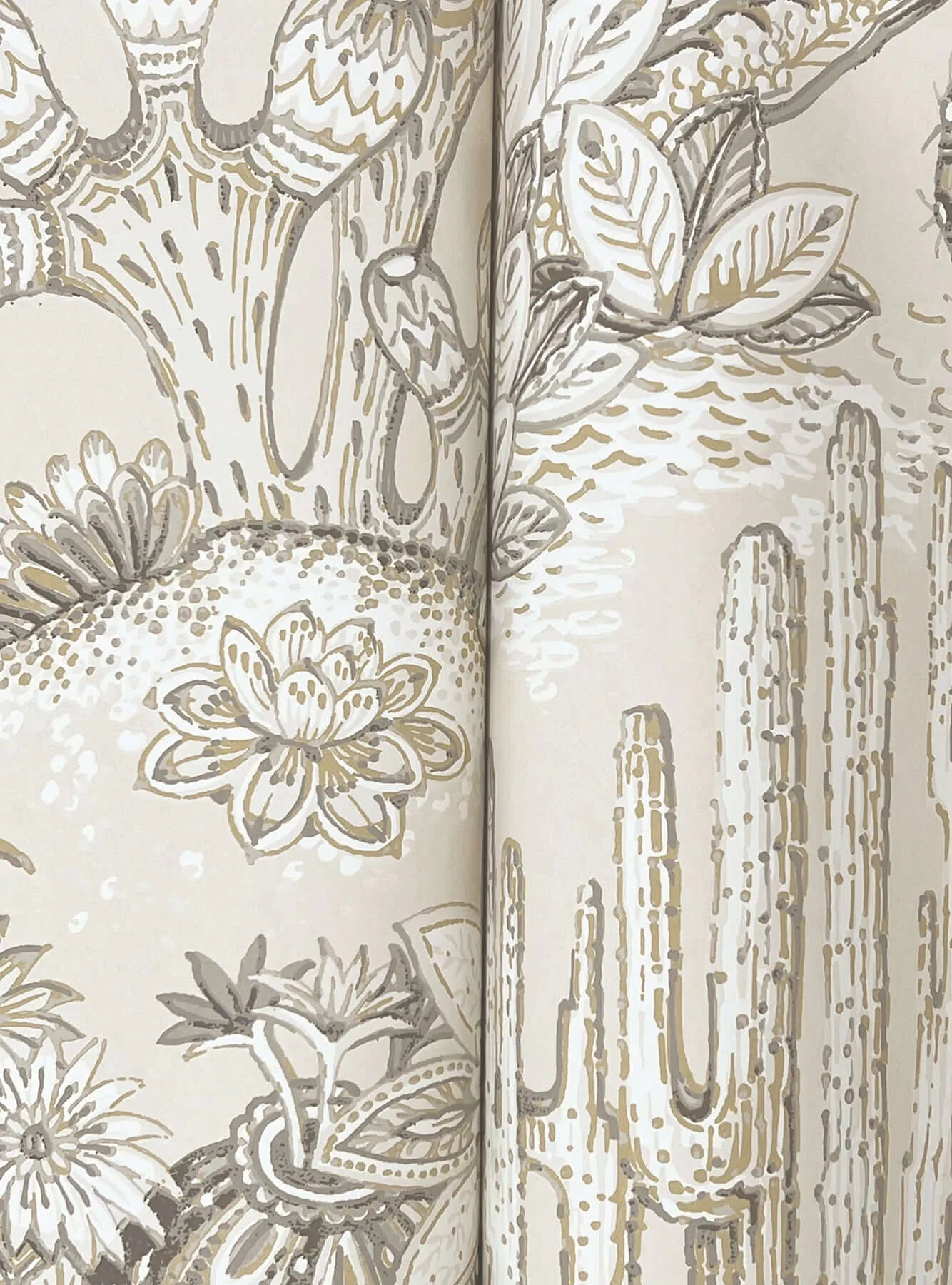 York Wallcoverings Lotus Land Cacti wallpaper, color Dune, SKU MT5633