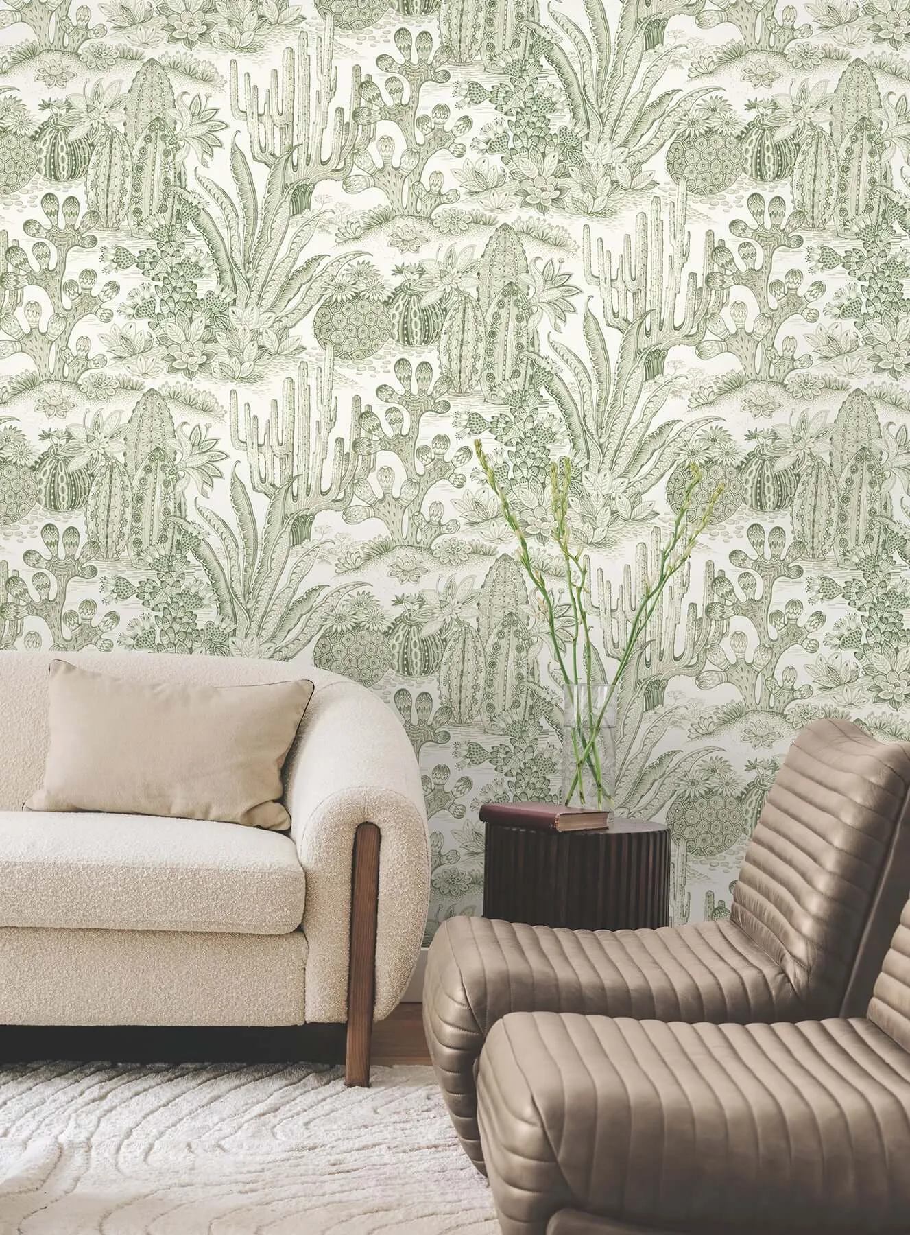 York Wallcoverings Lotus Land Cacti wallpaper, color Palm, SKU MT5631